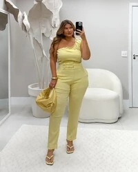 CONJUNTO CROPPED E CALÇA FLORATTA MILANJUS