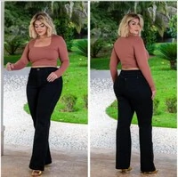 CALÇA JEANS FLARE COM ELASTANO FOF