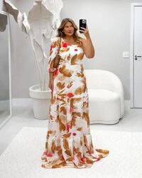VESTIDO CHIFFON FLORATA MILANJUS