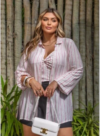 CAMISA E CROPPED LISTRADA MARIA FRANCIA