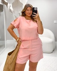 CONJUNTO BLUSA MIDI E SHORTS FLORATTA MILANJUS