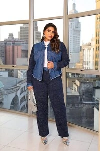 JAQUETA JEANS COM TRICOT KATHA