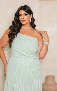 VESTIDO LISTRADO ASSIMETRICO 8473 DIVAS VOGA