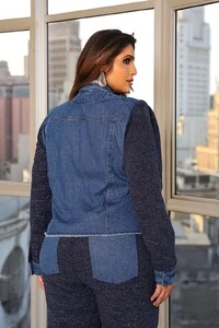 JAQUETA JEANS COM TRICOT KATHA