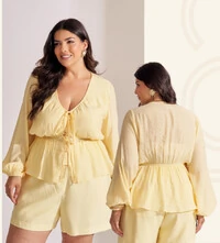 CONJUNTO SHORT E BATA COLLAB KAYLA