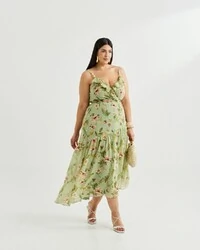 VESTIDO MIDI ESTAMPADO QUEBELA