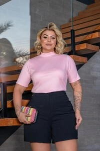 BLUSA CANELADA PREMIUM ROSA MILLIOSSI