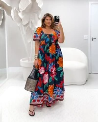 VESTIDO FLORAL MANGA BRU