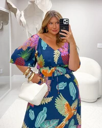 VESTIDO LONGO MANGA LIBERTY