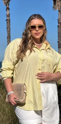 CAMISA LISTRADA CHICLE CURVES