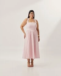 VESTIDO MIDI TRICOLINE QUEBELA