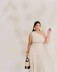 VESTIDO MIDI DE POA QUEBELA