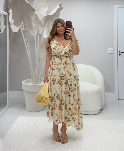 Foto VESTIDO MIDI ESTAMPADO QUEBELA