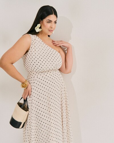 Foto VESTIDO MIDI DE POA QUEBELA