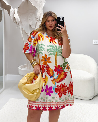 FotoVESTIDO ESTAMAPADO MANGA LIBERTY