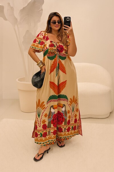 Foto VESTIDO FLORAL MANGA BRU