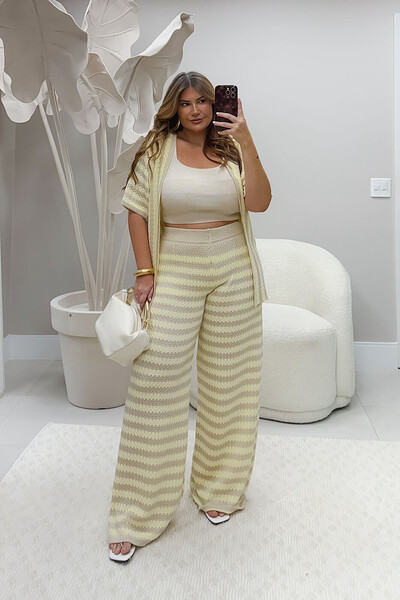 Foto CONJUNTO LISTRADO TRICOT PLANET CHARM