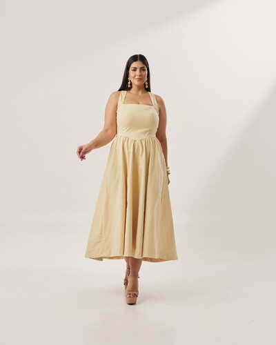Foto VESTIDO MIDI TRICOLINE QUEBELA