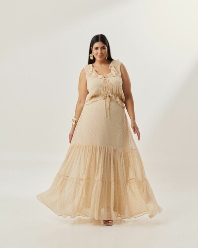 Foto CONJUNTO BLUSA E SAIA QUEBELA