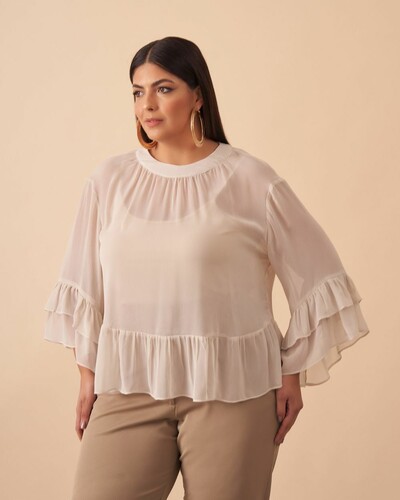 Foto BLUSA COM MANGA QUEBELA
