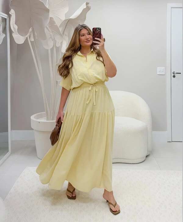 VESTIDO MIDI WORK QUEBELA