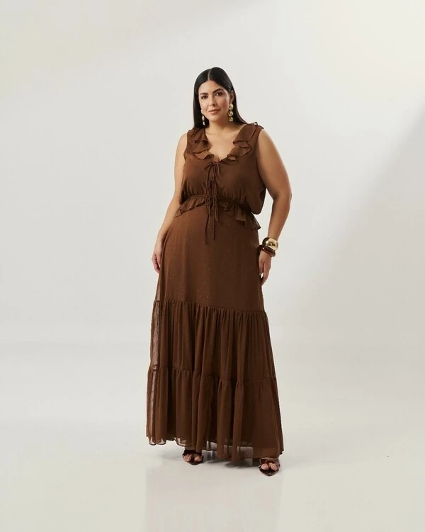 CONJUNTO BLUSA E SAIA QUEBELA