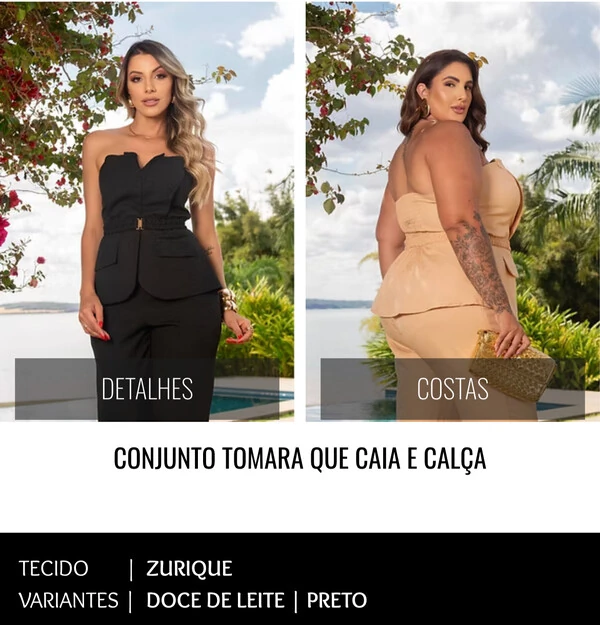 CONJUNTO TOMARA QUE CAIA DIVAS VOGA