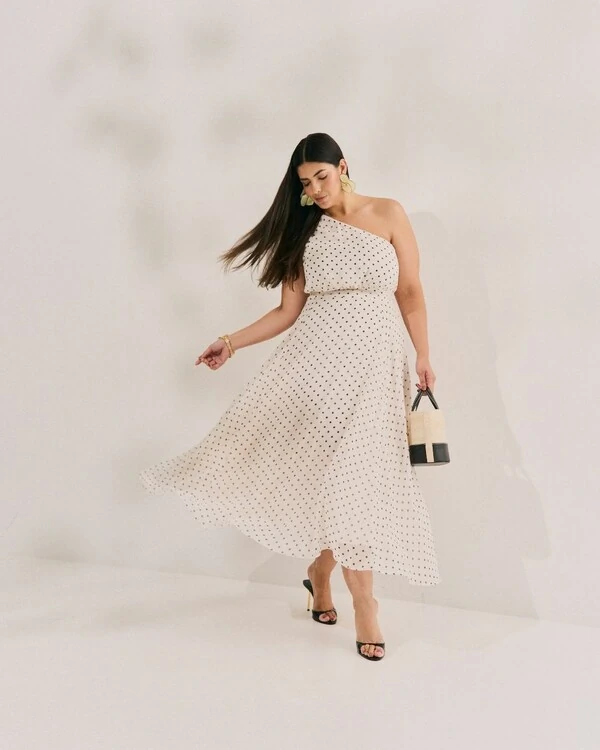VESTIDO MIDI DE POA QUEBELA