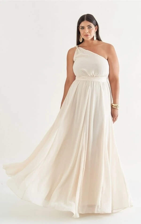 VESTIDO LONGO NULA MANGA QUEBELA