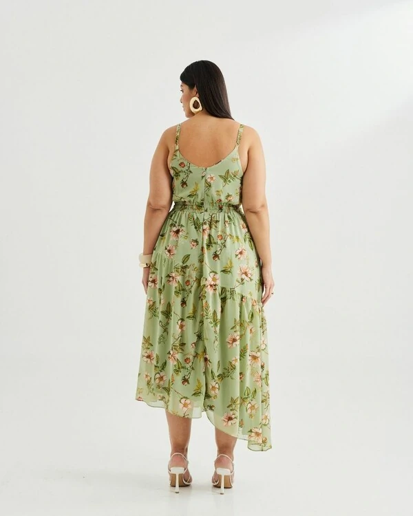 VESTIDO MIDI ESTAMPADO QUEBELA
