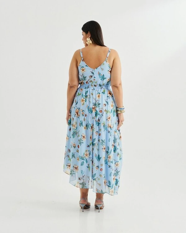 VESTIDO MIDI ESTAMPADO QUEBELA
