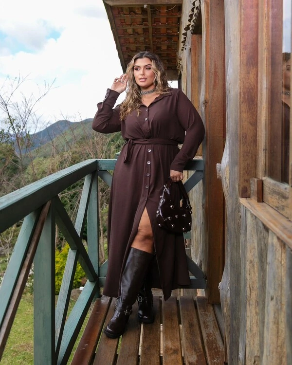 VESTIDO CHEMISE LONGO MARIA FRANCIA