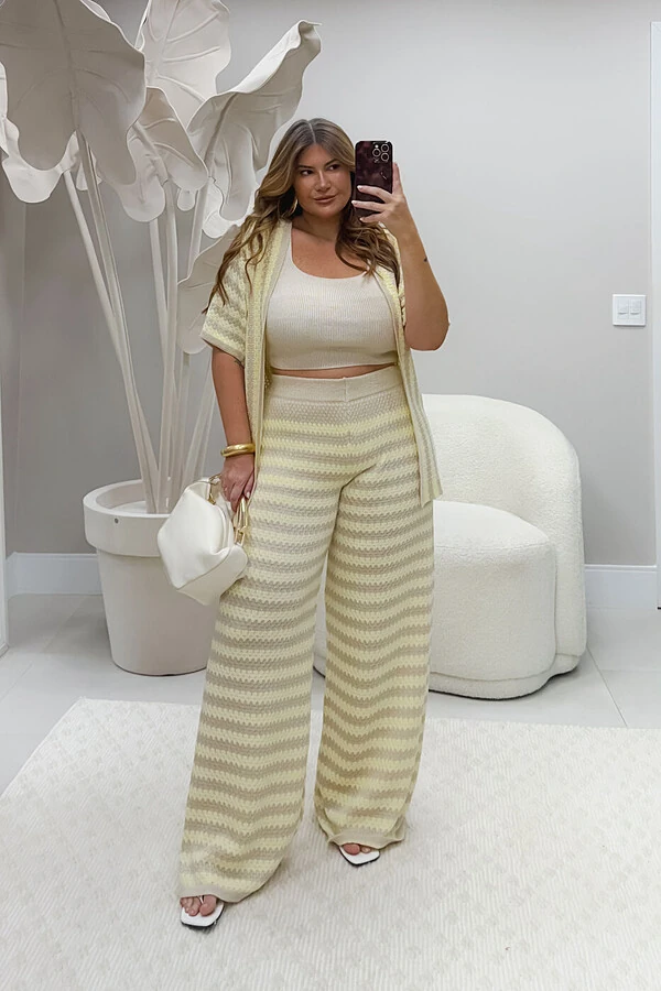 CONJUNTO LISTRADO TRICOT PLANET CHARM