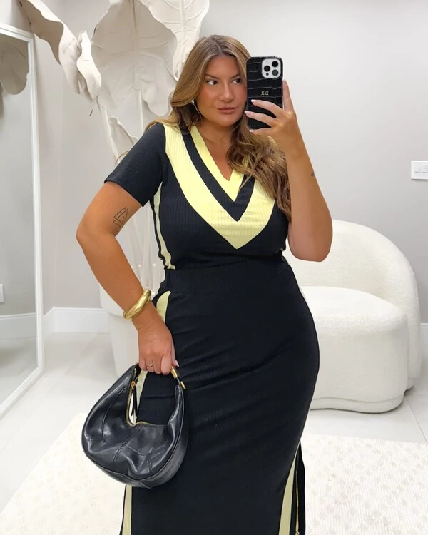 CONJUNTO SAIA E BLUSA FLORATTA CANELADO MILANJUS