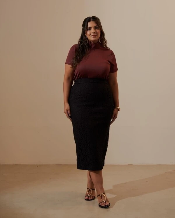 SAIA MIDI BOHO RENDA QUEBELA