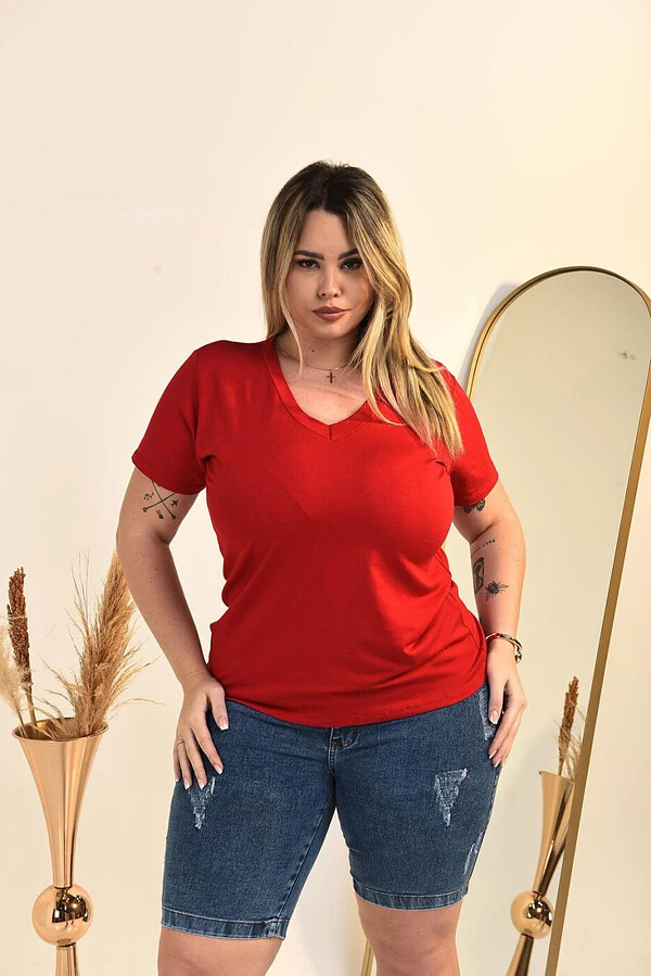 BLUSA GOLA V CURTO