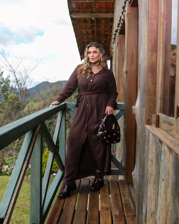 VESTIDO CHEMISE LONGO MARIA FRANCIA