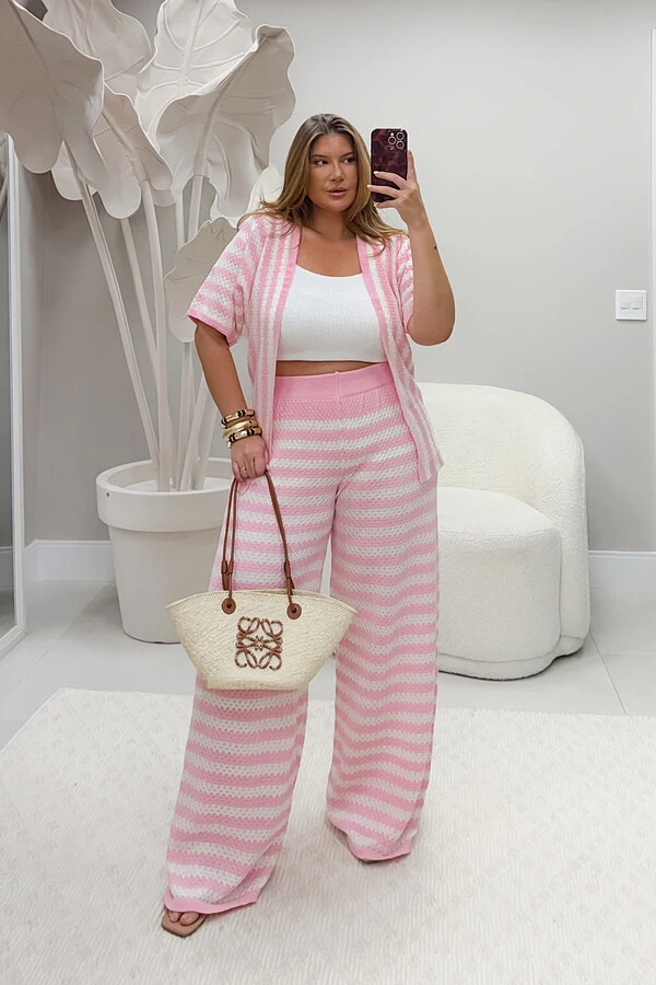 CONJUNTO LISTRADO TRICOT PLANET CHARM