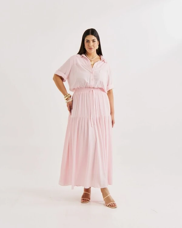 VESTIDO MIDI WORK QUEBELA