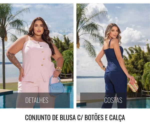 CONJUNTO COM BOTÕES DIVAS VOGA