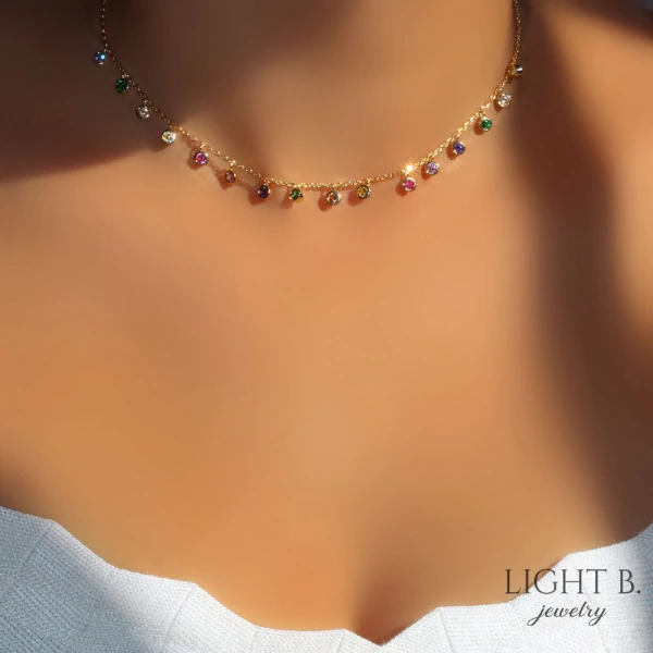 Gargantilha Tiffys Gold Rainbow