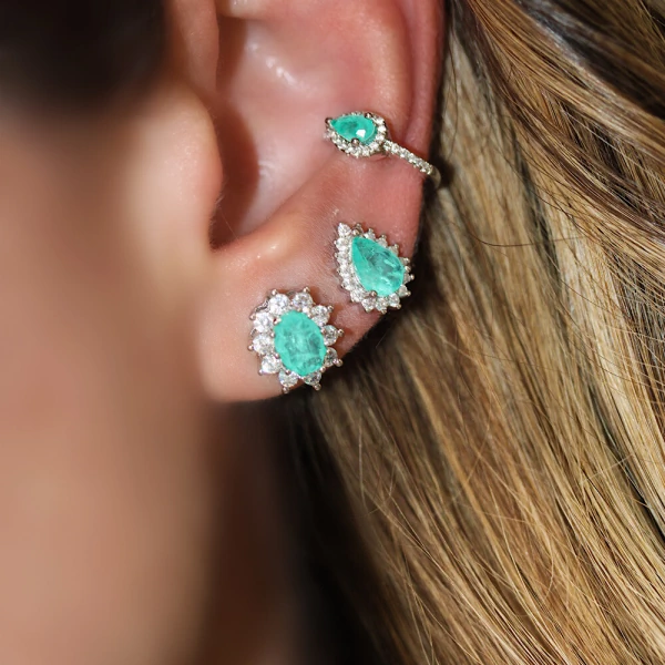 Piercing Falso Gota Esmeralda Colombiana Fusion (unidade)