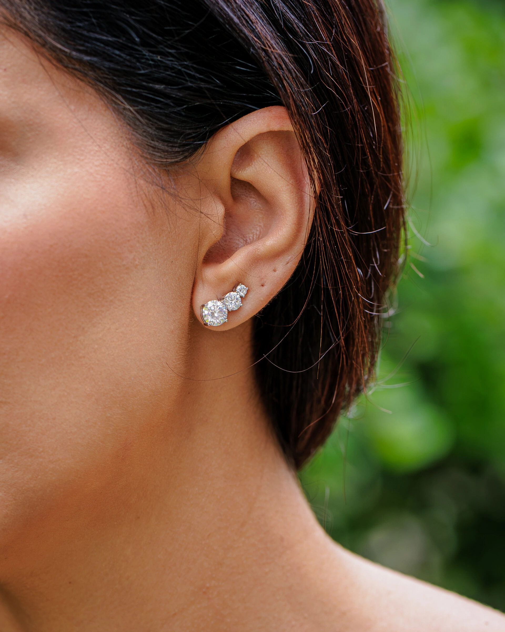 FotoBrinco Ear Cuff Moissanite Helena - 2.5ct - Prata 925