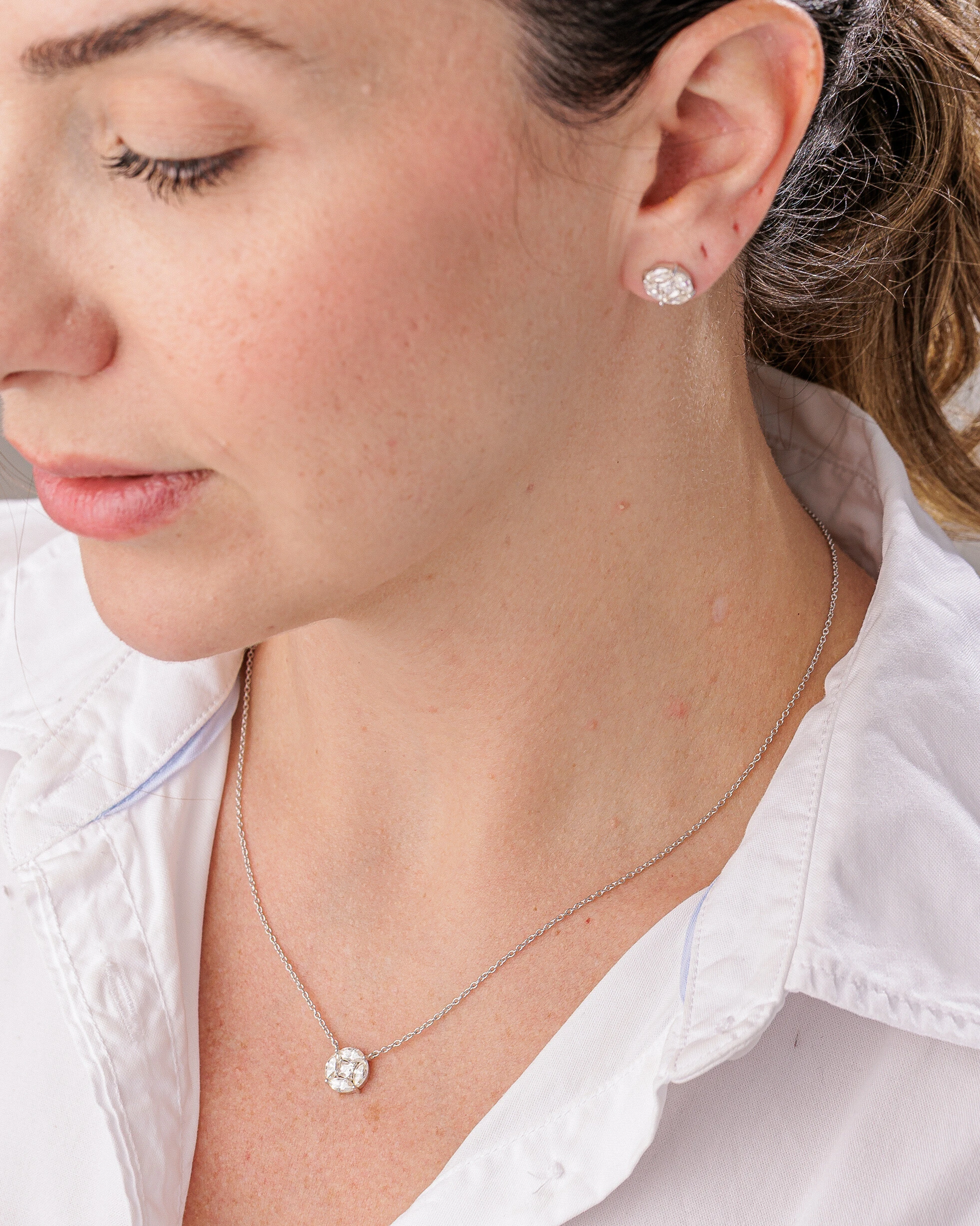 FotoBrinco Noite e Luz Moissanite - 3,3 mm - Prata 925