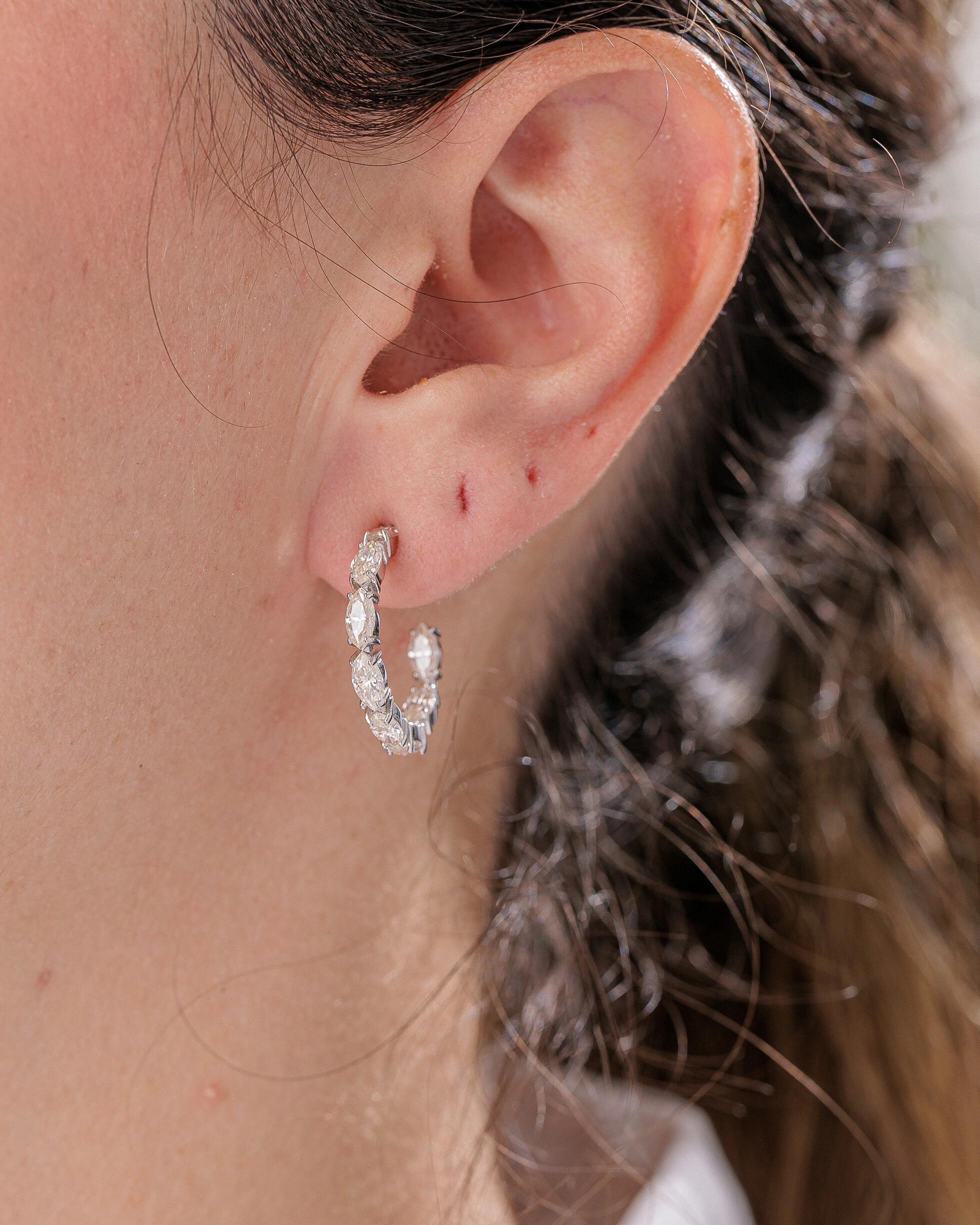 FotoBrinco Argola Arles Moissanite 10 mm - Prata 925