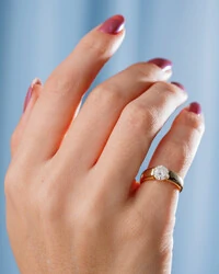 Anel Solitário Queen Moissanite - 6,5mm - 1.0ct - Prata 925