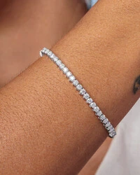 Pulseira Riviera Moissanite - 3 mm - 5.5ct - 17 cm - Prata 925