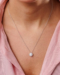 Colar Ninfea Moissanite - 6,5 mm - Prata 925