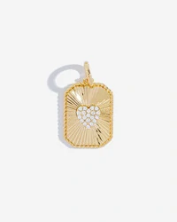 Pingente Medalha Coração Moissanite - Prata 925