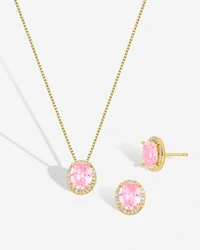 Conjunto Colar e Brinco Oval Ceci